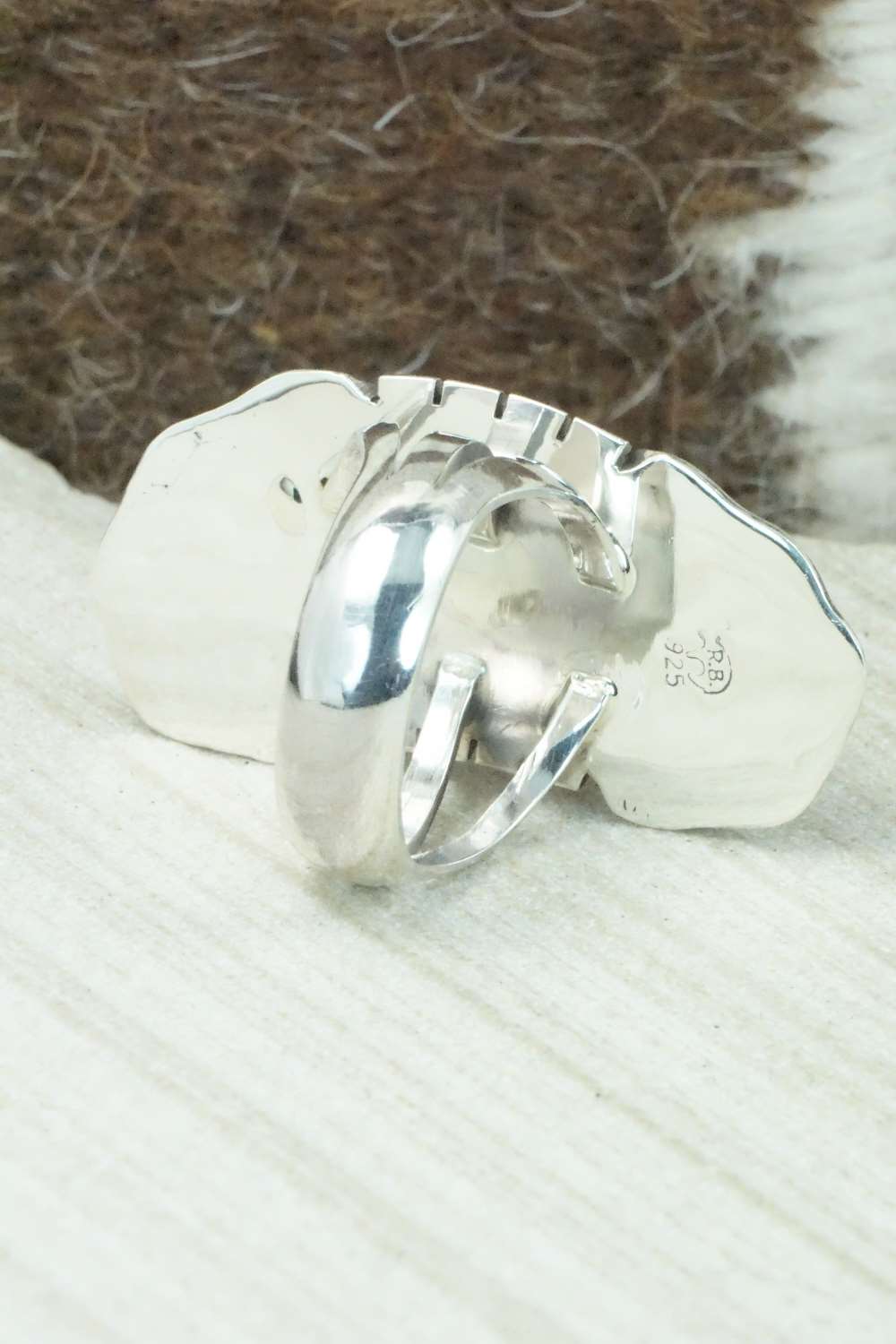 Turquoise & Sterling Silver Ring - Samuel Yellowhair - Size 6.5