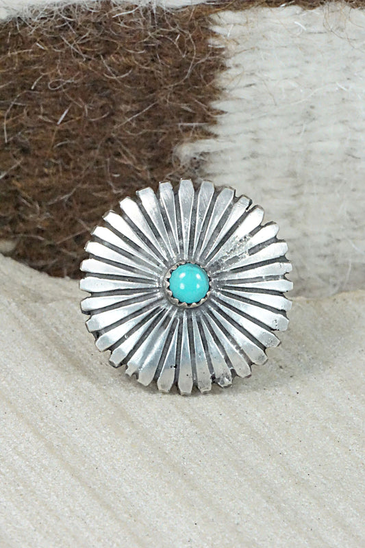 Turquoise & Sterling Silver Ring - Tom Dinetso - Size 7.5
