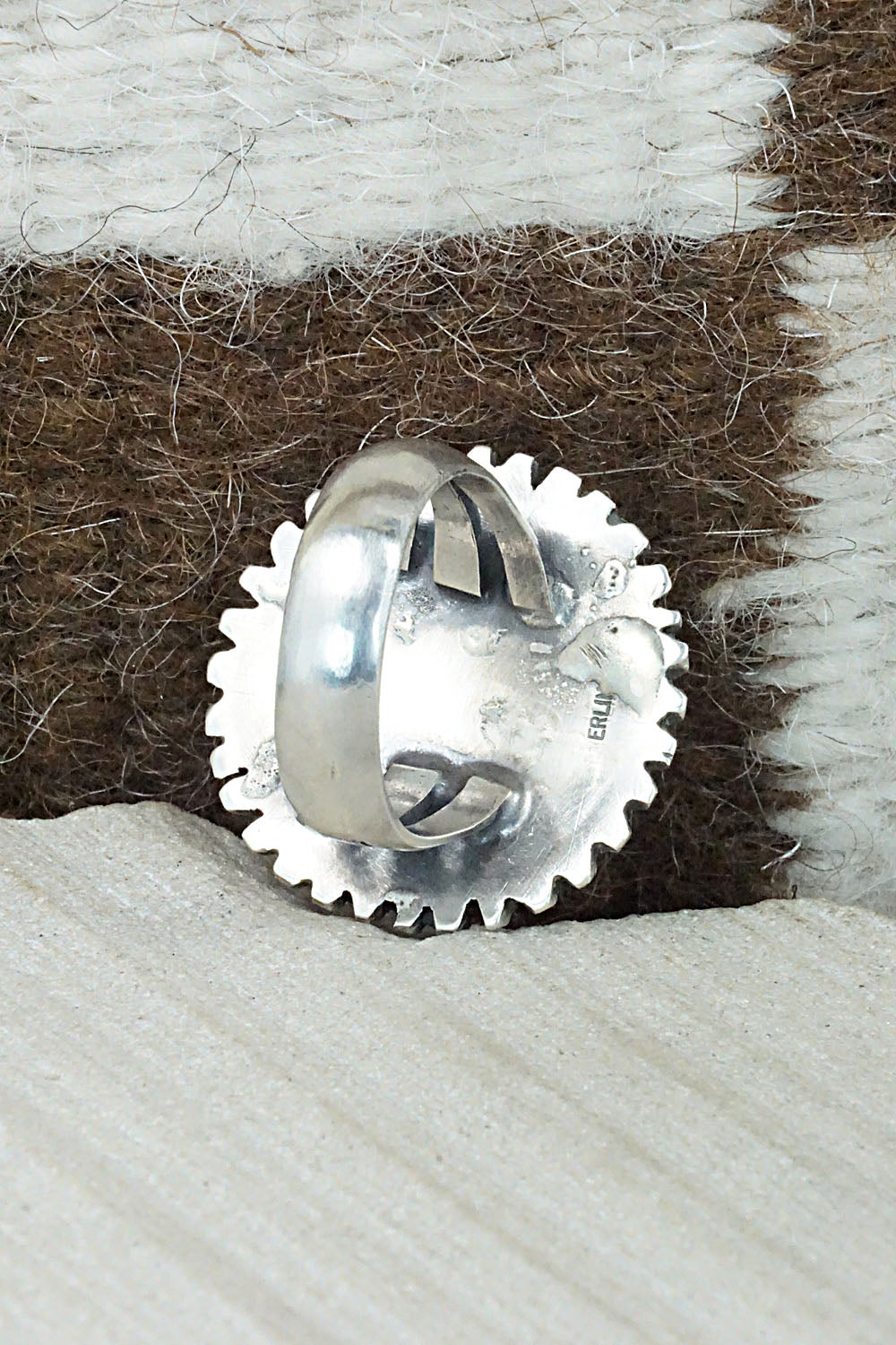 Turquoise & Sterling Silver Ring - Tom Dinetso - Size 7.5