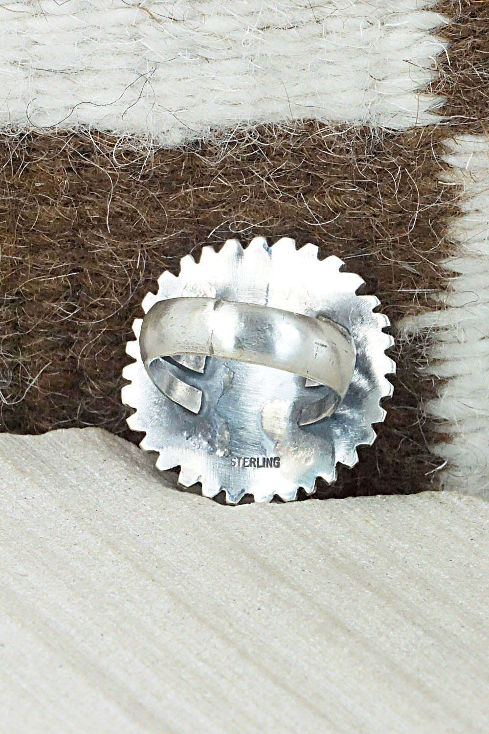 Turquoise & Sterling Silver Ring - Tom Dinetso - Size 7