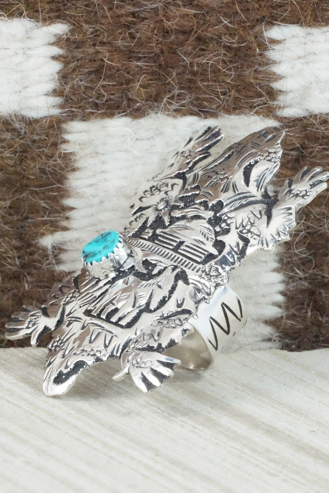 Turquoise & Sterling Silver Ring - Richard Singer - Size 7 (Adj.)