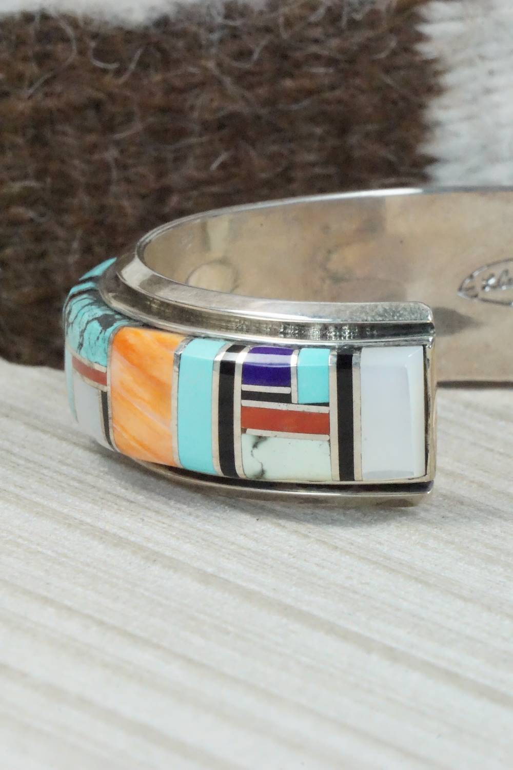 Multi Stone & Sterling Silver Bracelet - L. Craig