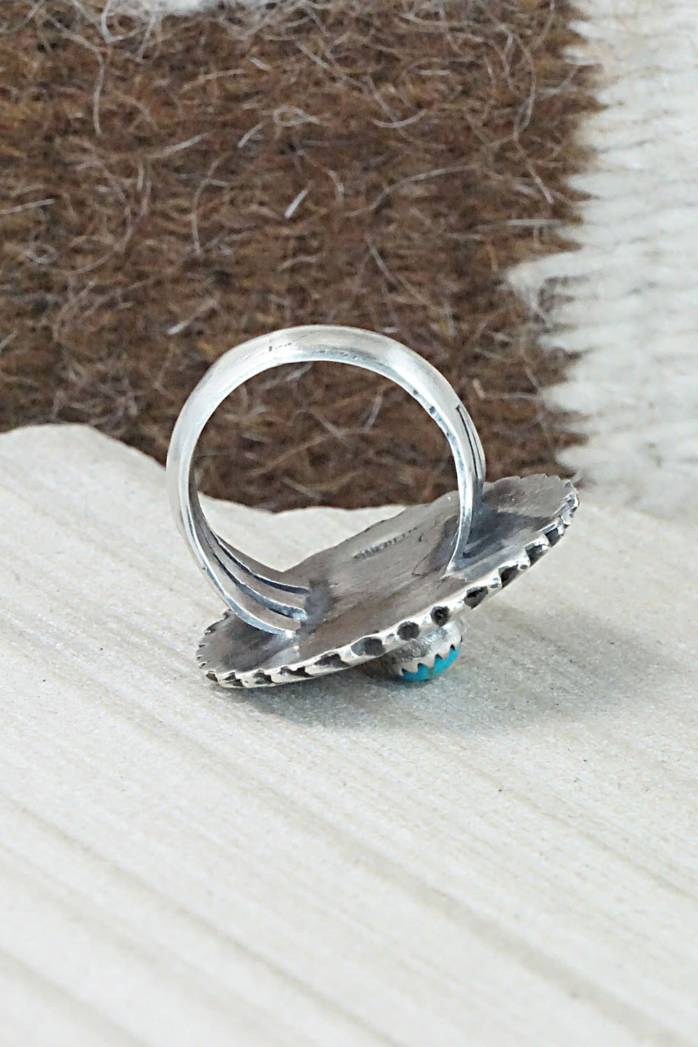 Turquoise & Sterling Silver Ring - Tom Dinetso - Size 6