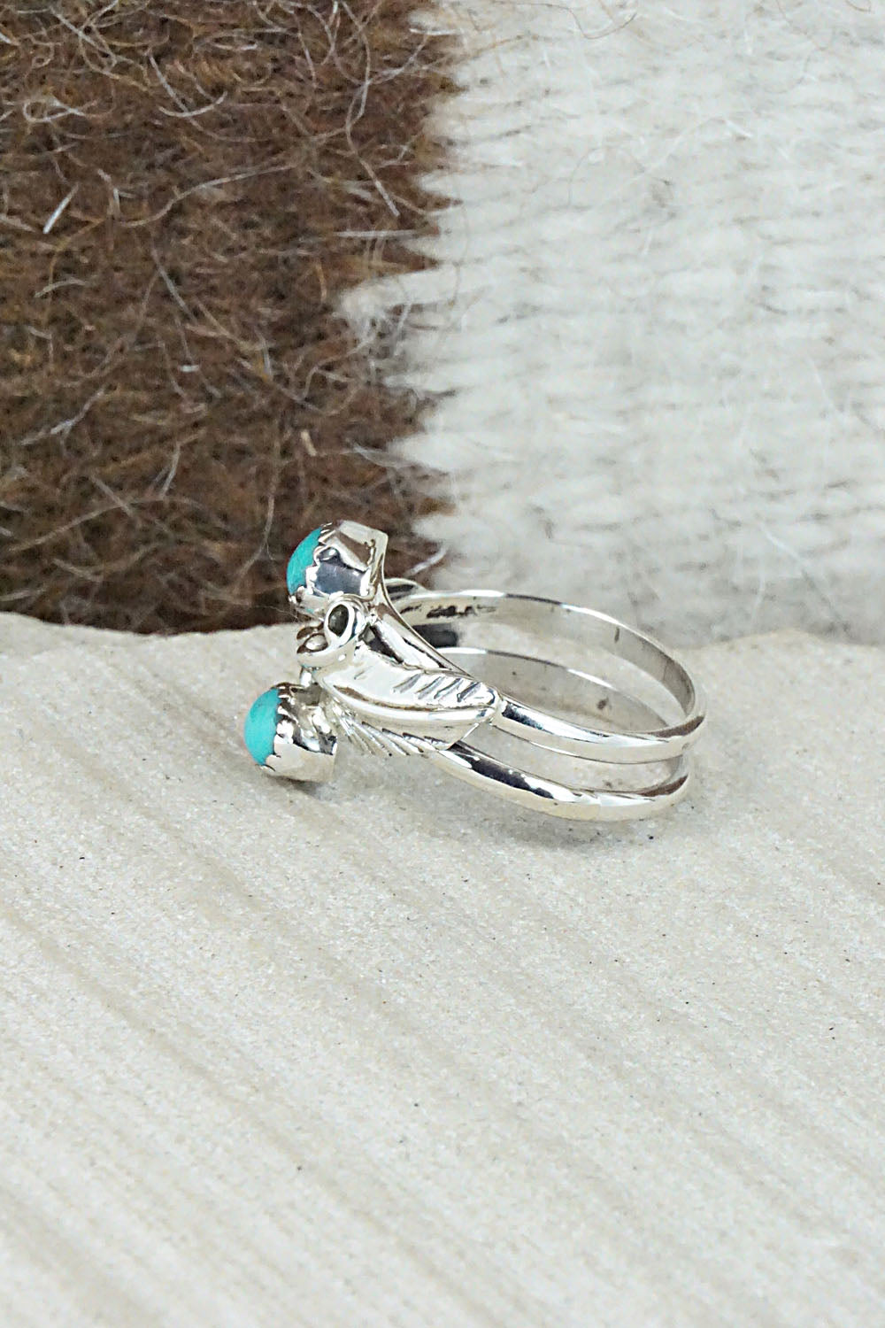 Turquoise & Sterling Silver Ring - Harry Yazzie - Size 7