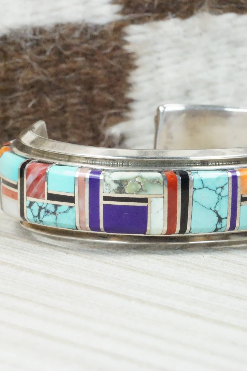 Multi Stone & Sterling Silver Bracelet - L. Craig