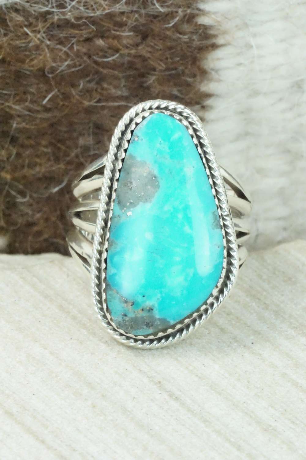 Turquoise & Sterling Silver Ring - Mike Smith - Size 9.75