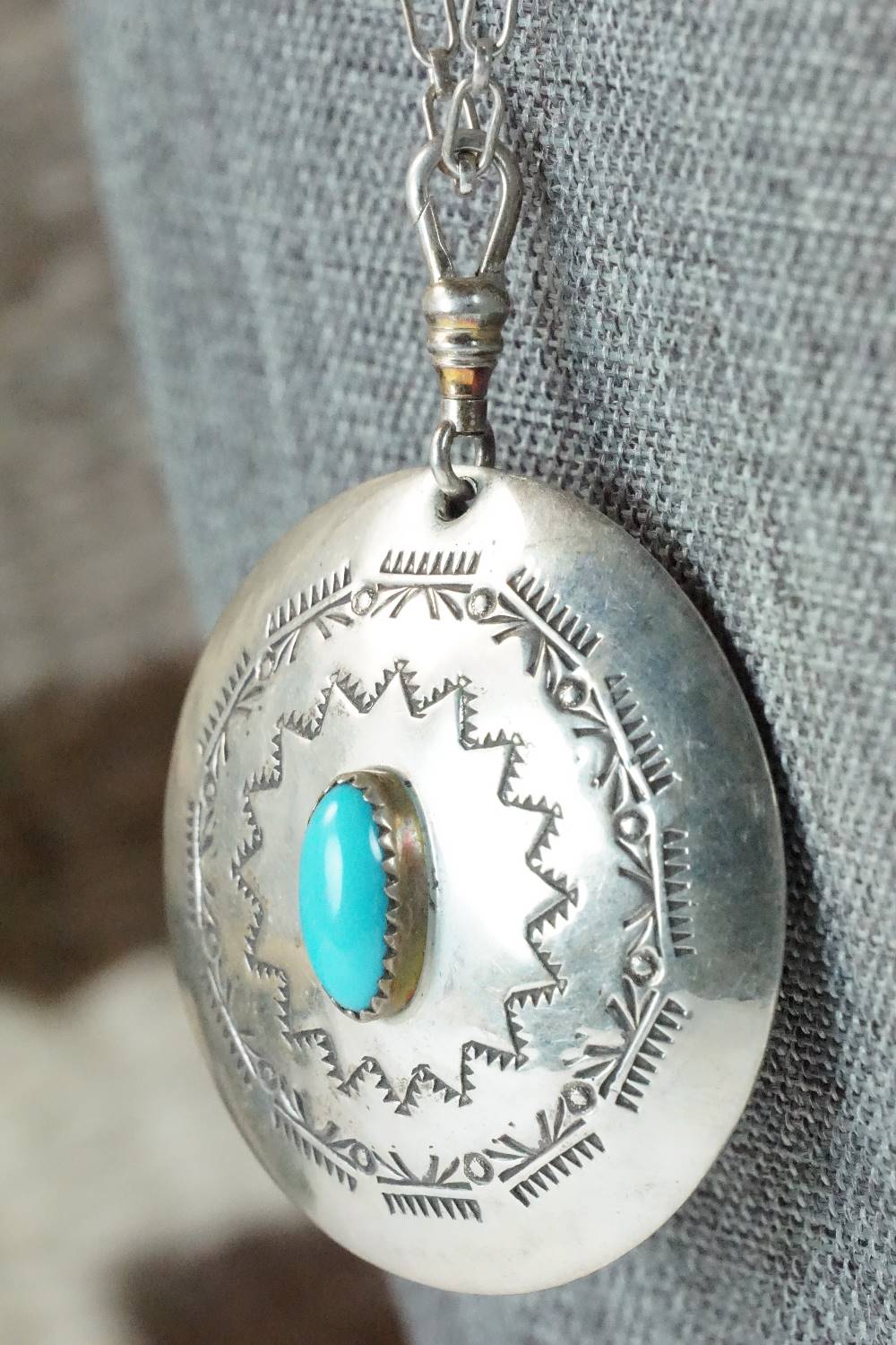 Turquoise & Sterling Silver Necklace - Navajo