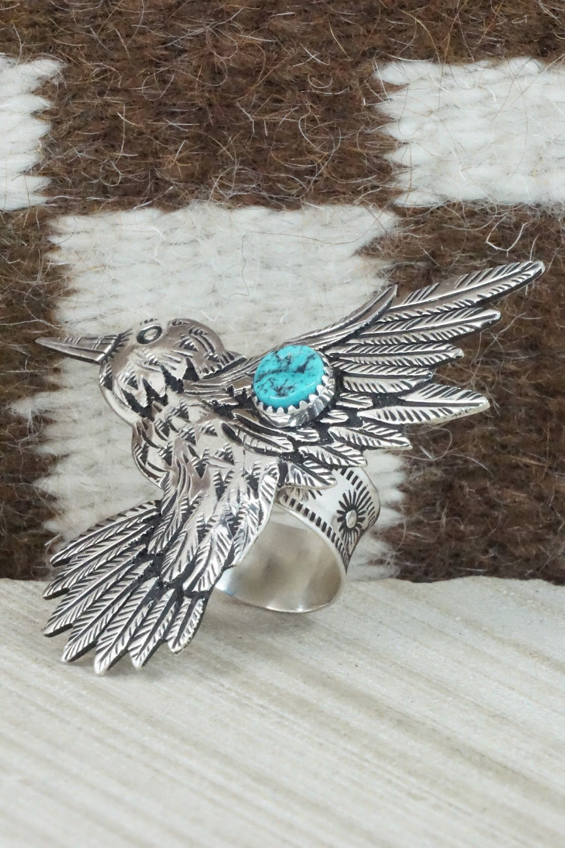 Turquoise & Sterling Silver Ring - Richard Singer - Size 7 (Adj.)