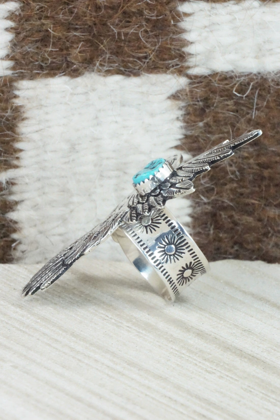Turquoise & Sterling Silver Ring - Richard Singer - Size 7 (Adj.)