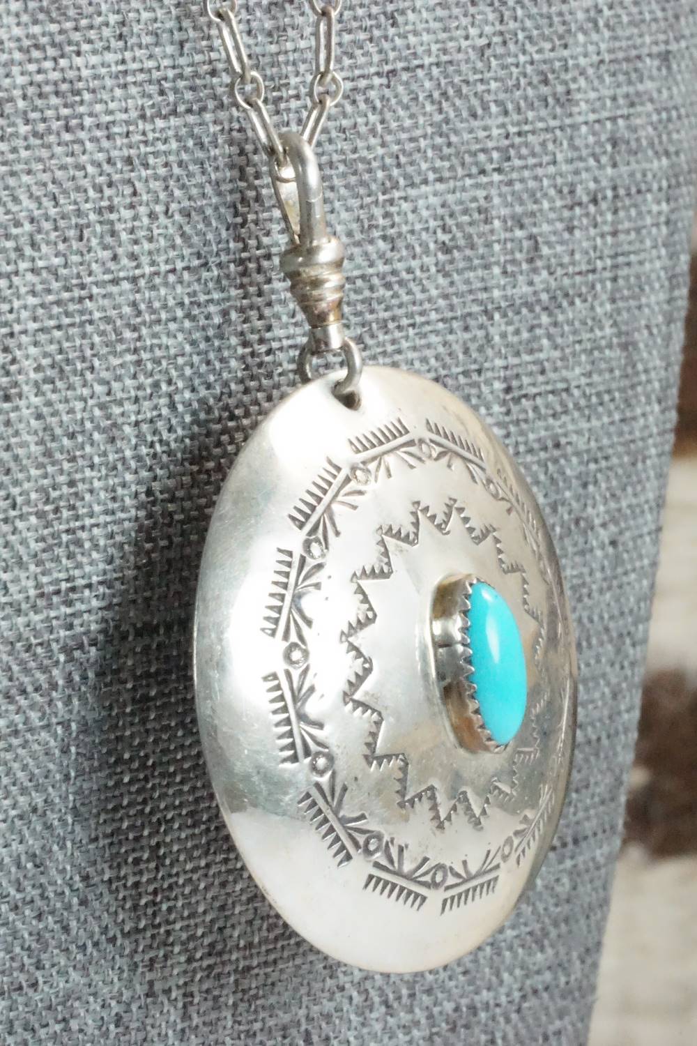 Turquoise & Sterling Silver Necklace - Navajo