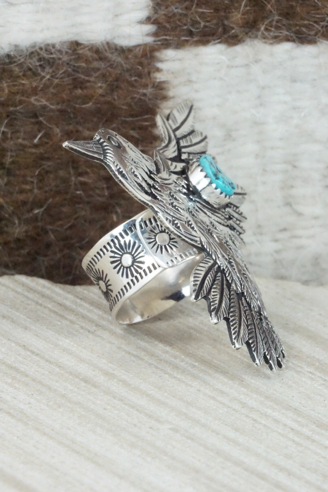 Turquoise & Sterling Silver Ring - Richard Singer - Size 7 (Adj.)