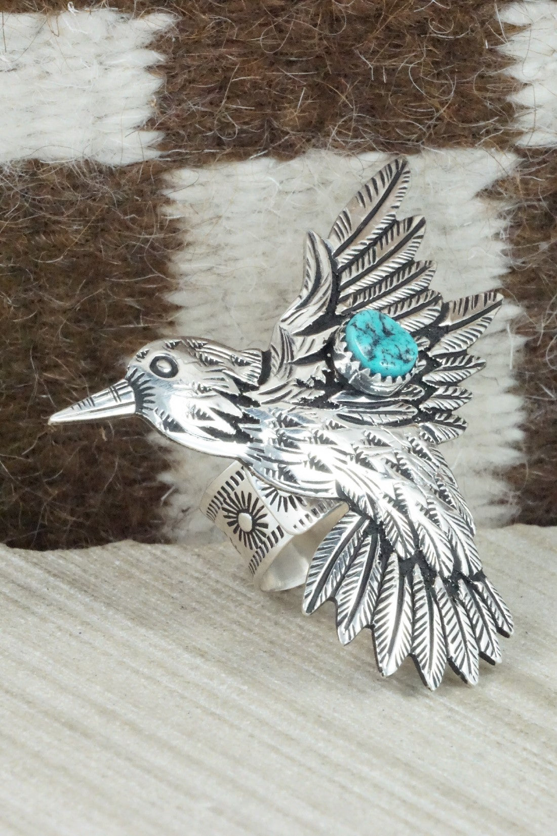 Turquoise & Sterling Silver Ring - Richard Singer - Size 7 (Adj.)