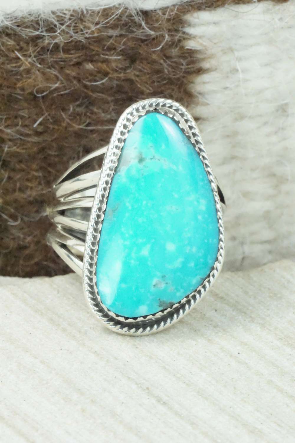 Turquoise & Sterling Silver Ring - Mike Smith - Size 9.75