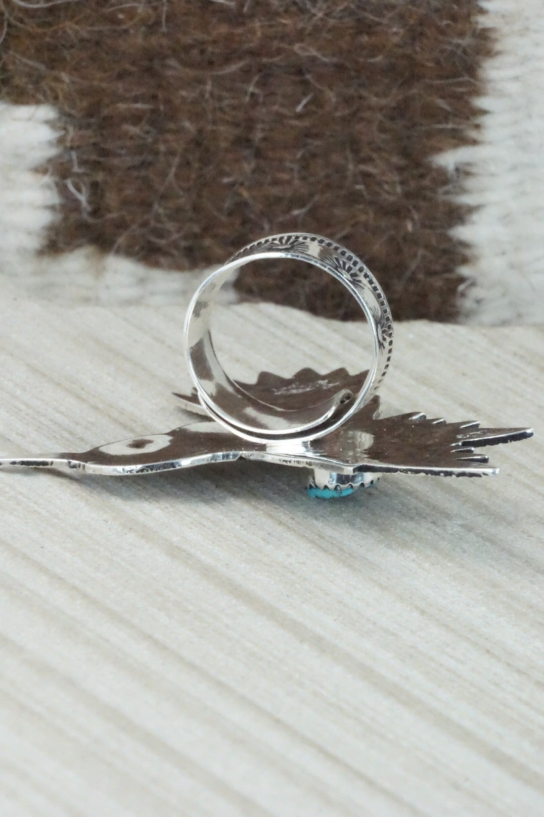Turquoise & Sterling Silver Ring - Richard Singer - Size 7 (Adj.)