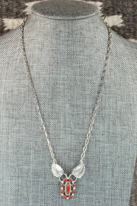 Coral & Sterling Silver Necklace - Betty Bitsie