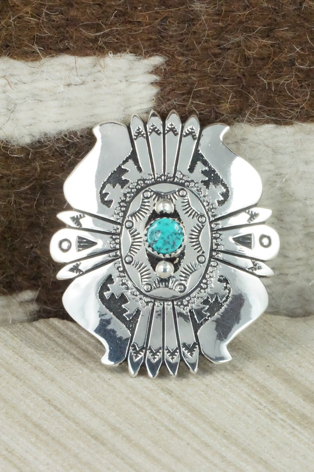Turquoise & Sterling Silver Ring - Richard Singer - Size 7.5 (Adj.)