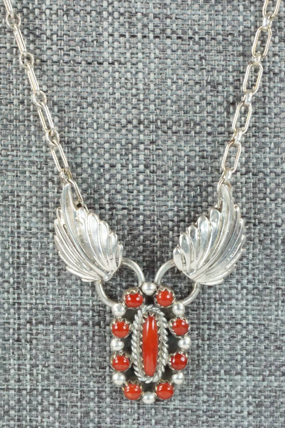Coral & Sterling Silver Necklace - Betty Bitsie