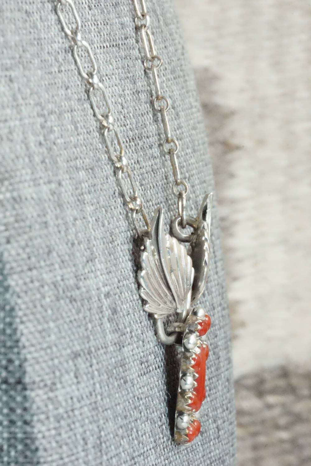 Coral & Sterling Silver Necklace - Betty Bitsie