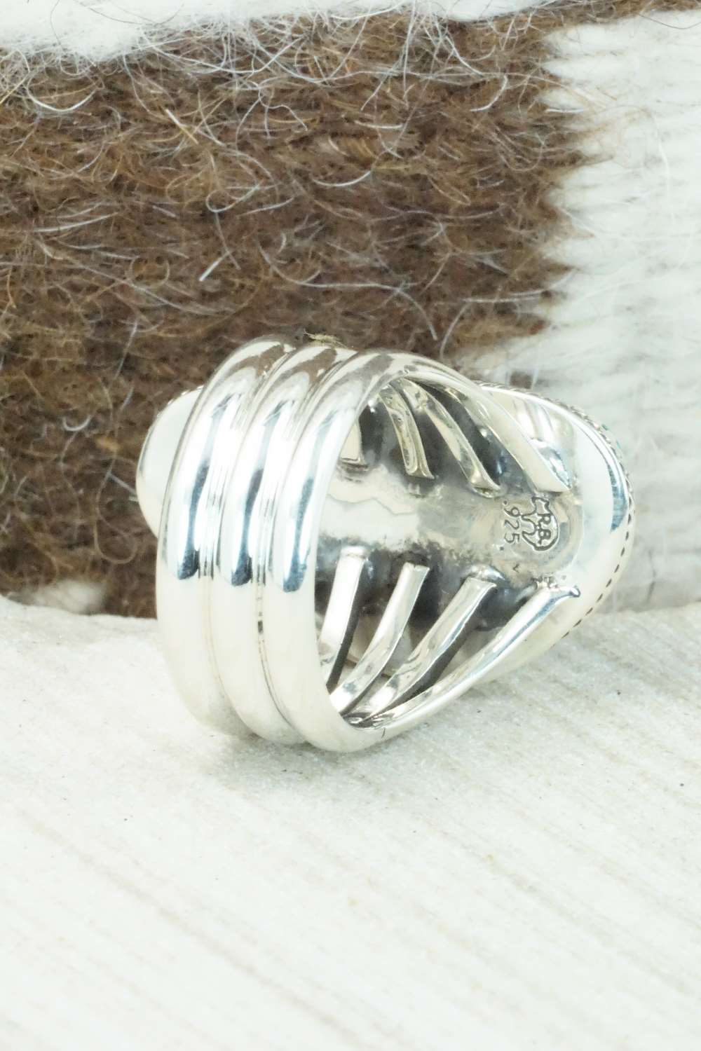 Turquoise & Sterling Silver Ring - Mike Smith - Size 9.75
