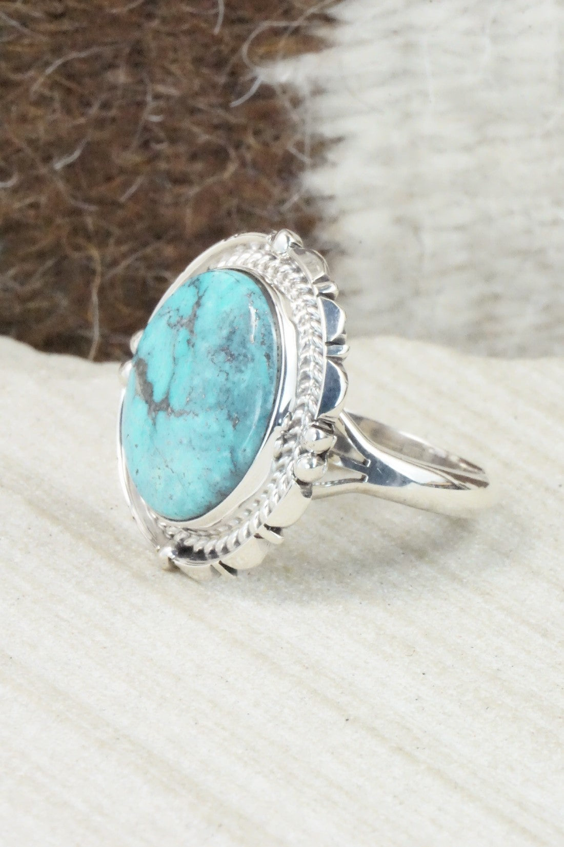 Turquoise & Sterling Silver Ring - Daniel Benally - Size 9