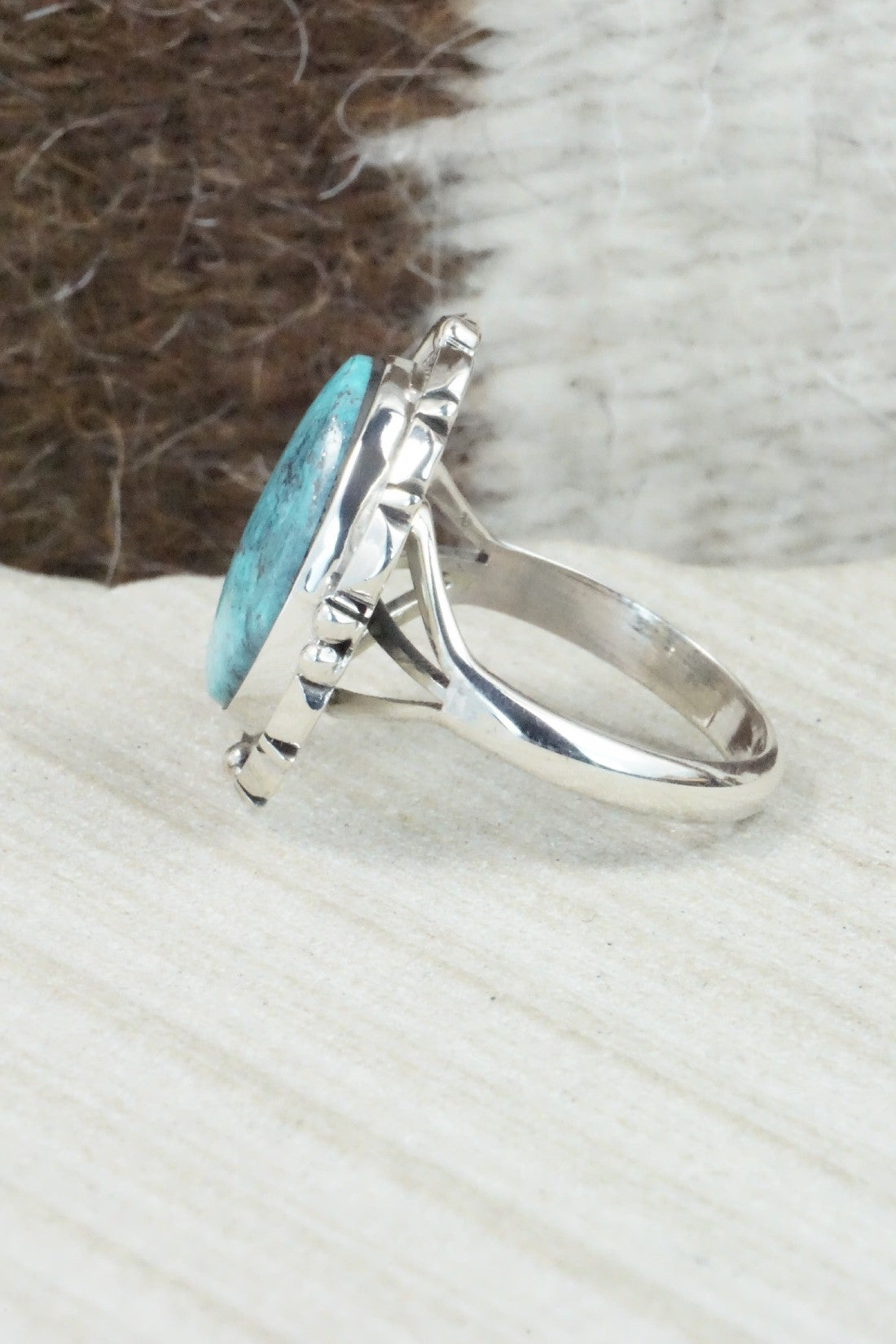 Turquoise & Sterling Silver Ring - Daniel Benally - Size 9