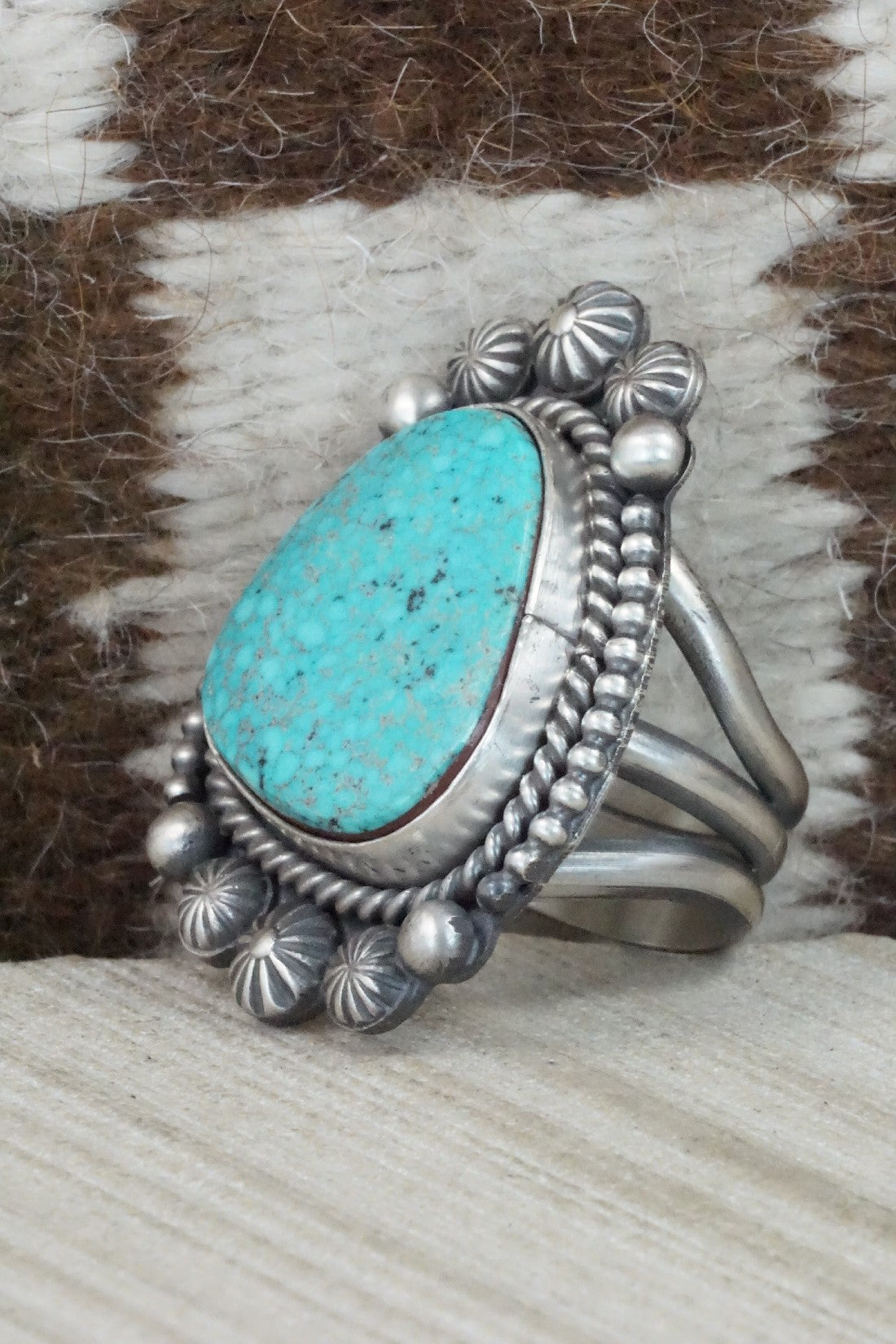 Turquoise & Sterling Silver Ring - Michael Calladitto - Size 9.5