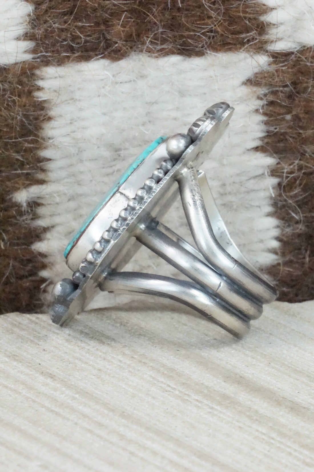 Turquoise & Sterling Silver Ring - Michael Calladitto - Size 9.5