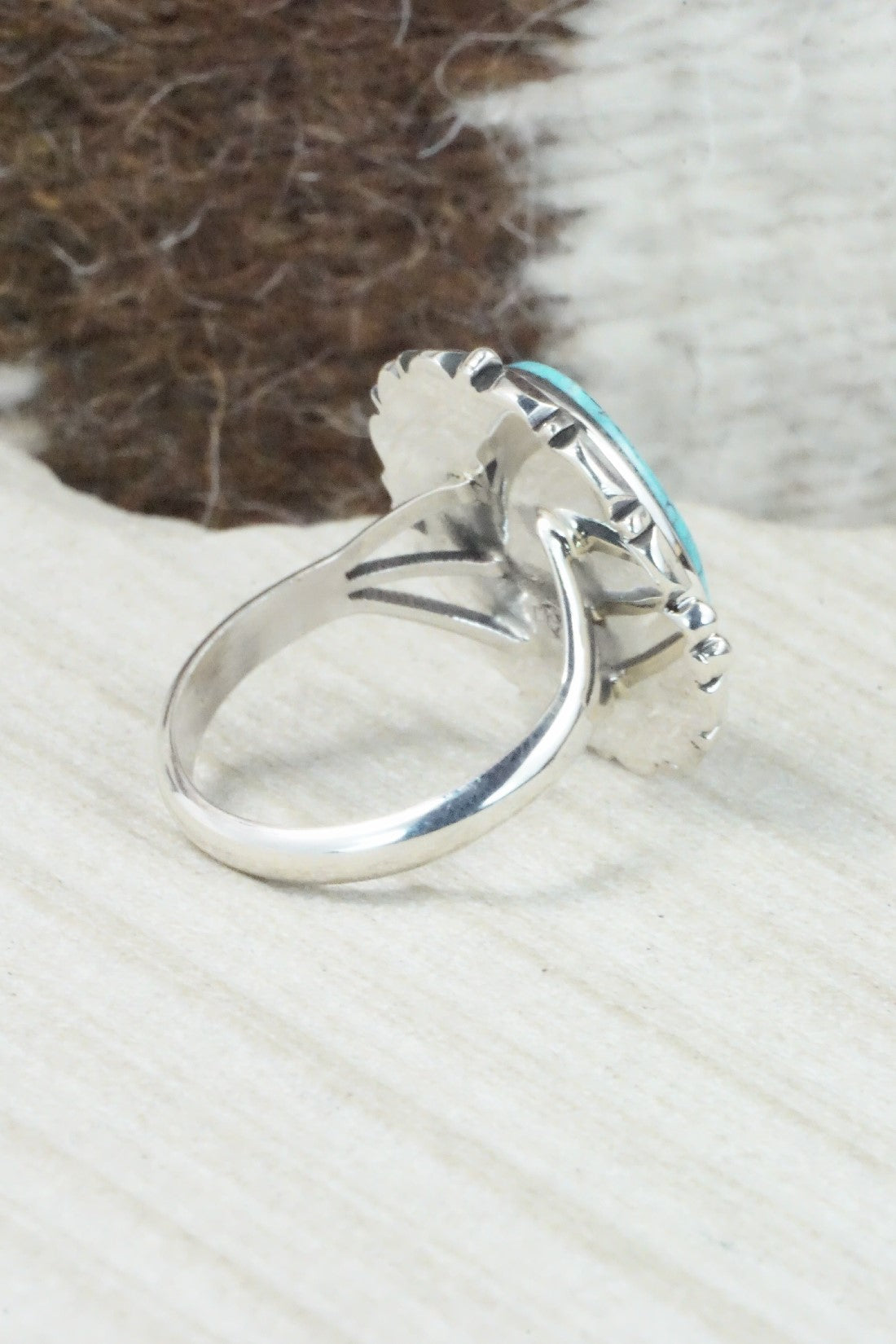 Turquoise & Sterling Silver Ring - Daniel Benally - Size 9