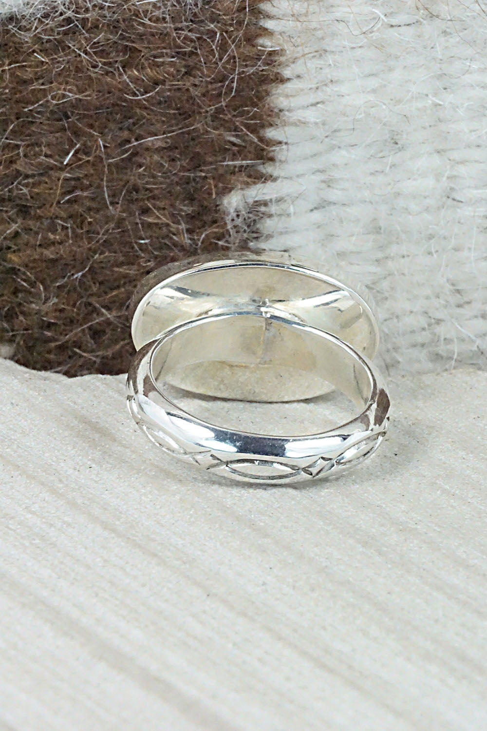 Turquoise & Sterling Silver Ring - Sheena Jack - Size 11
