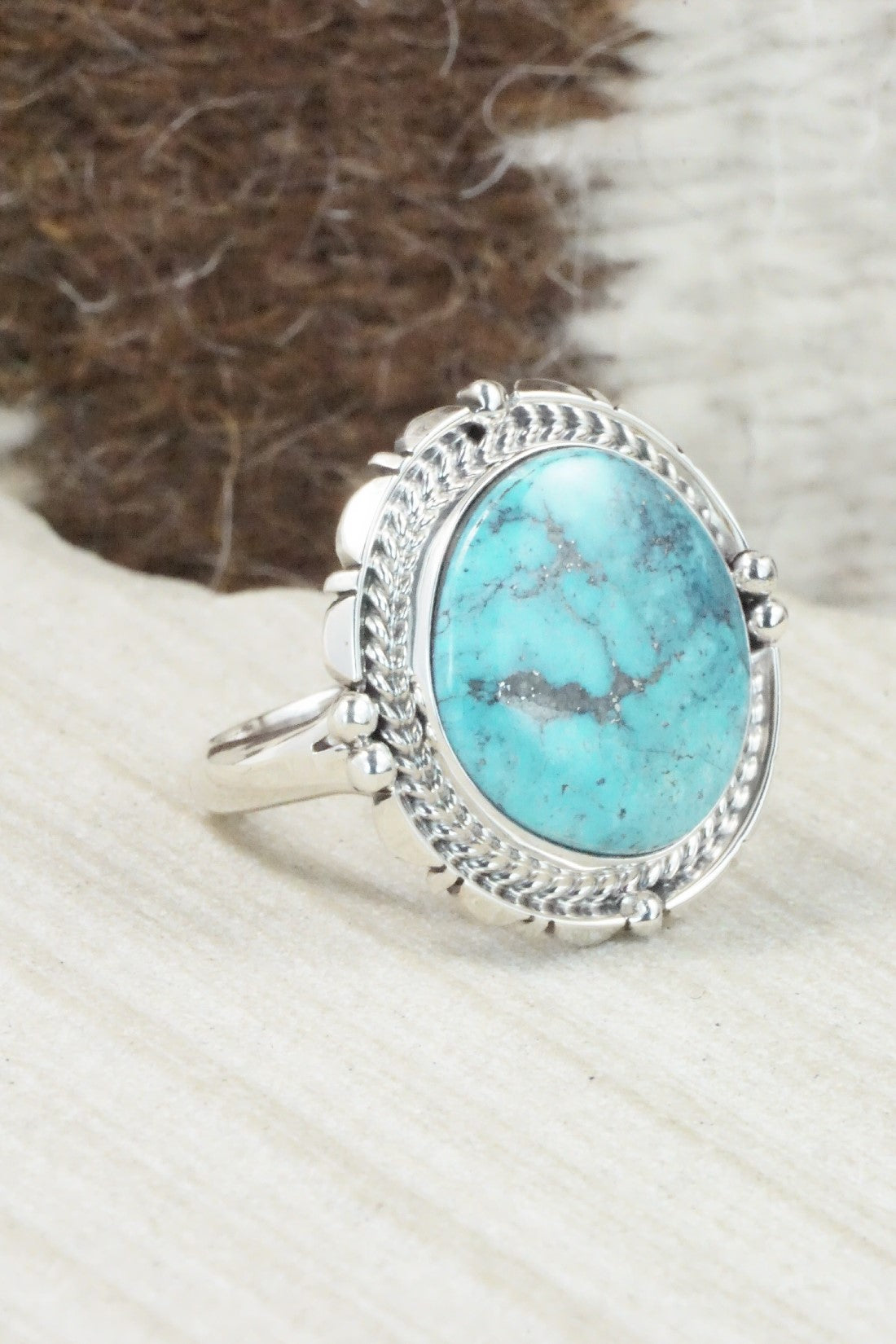 Turquoise & Sterling Silver Ring - Daniel Benally - Size 9