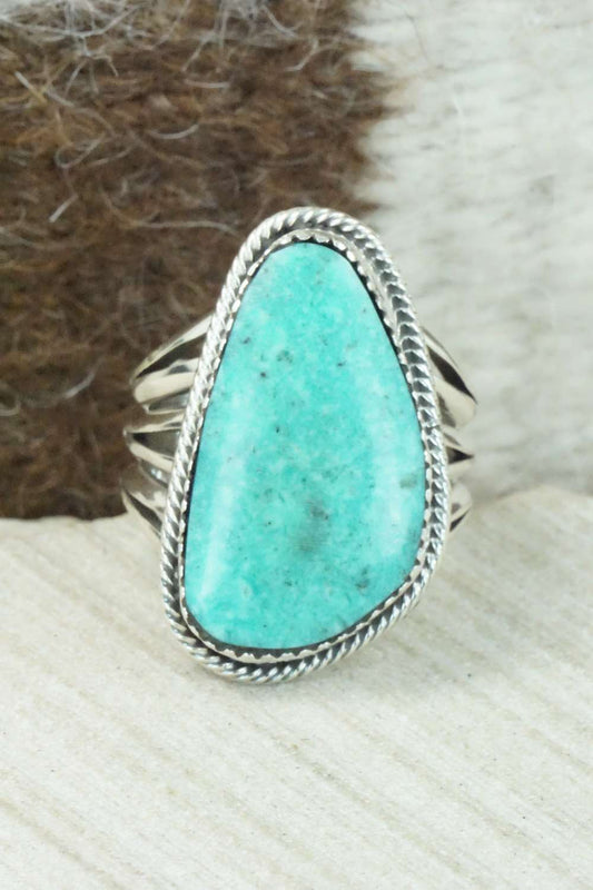 Turquoise & Sterling Silver Ring - Mike Smith - Size 9.75