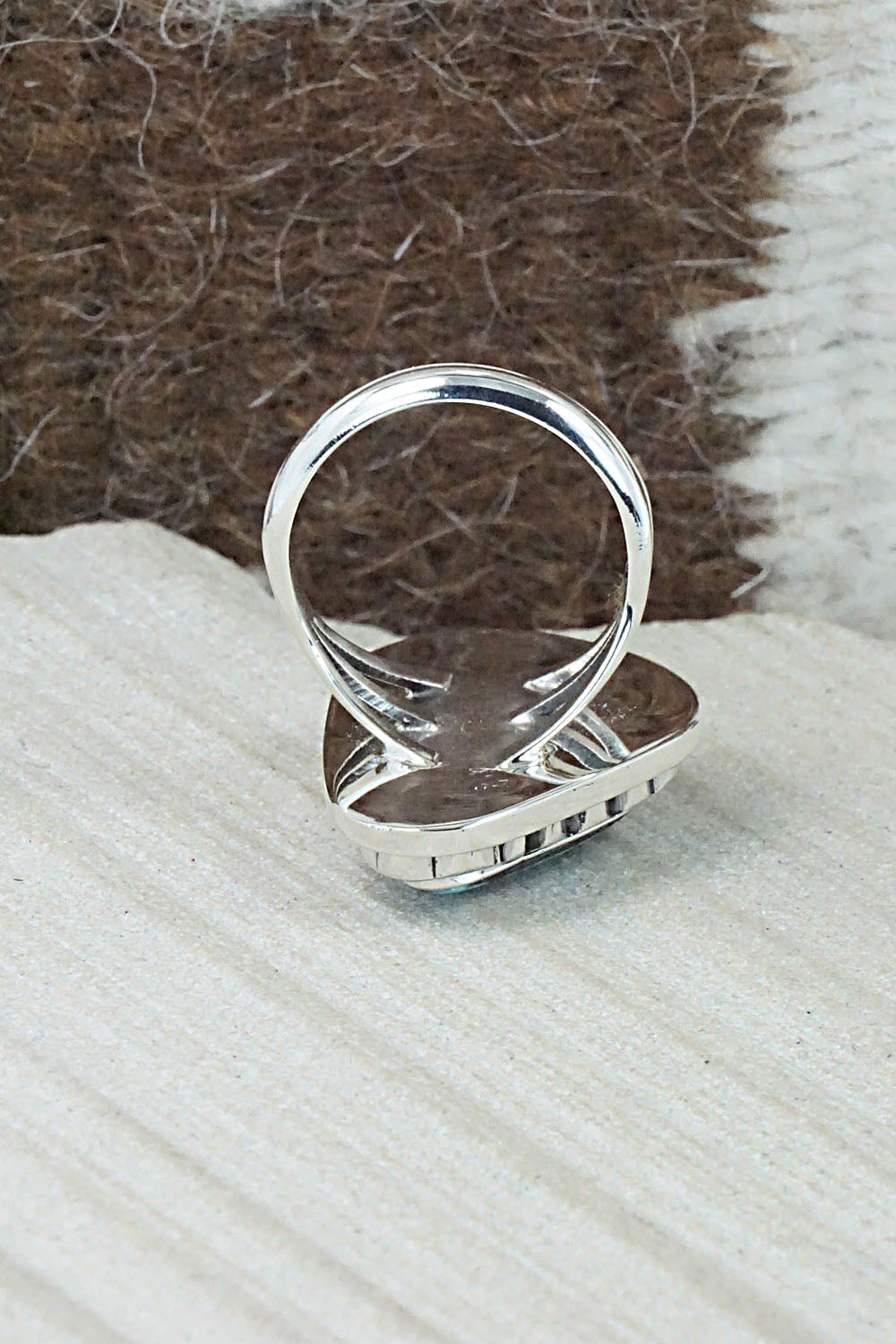 Turquoise & Sterling Silver Ring - Mike Smith - Size 8.5