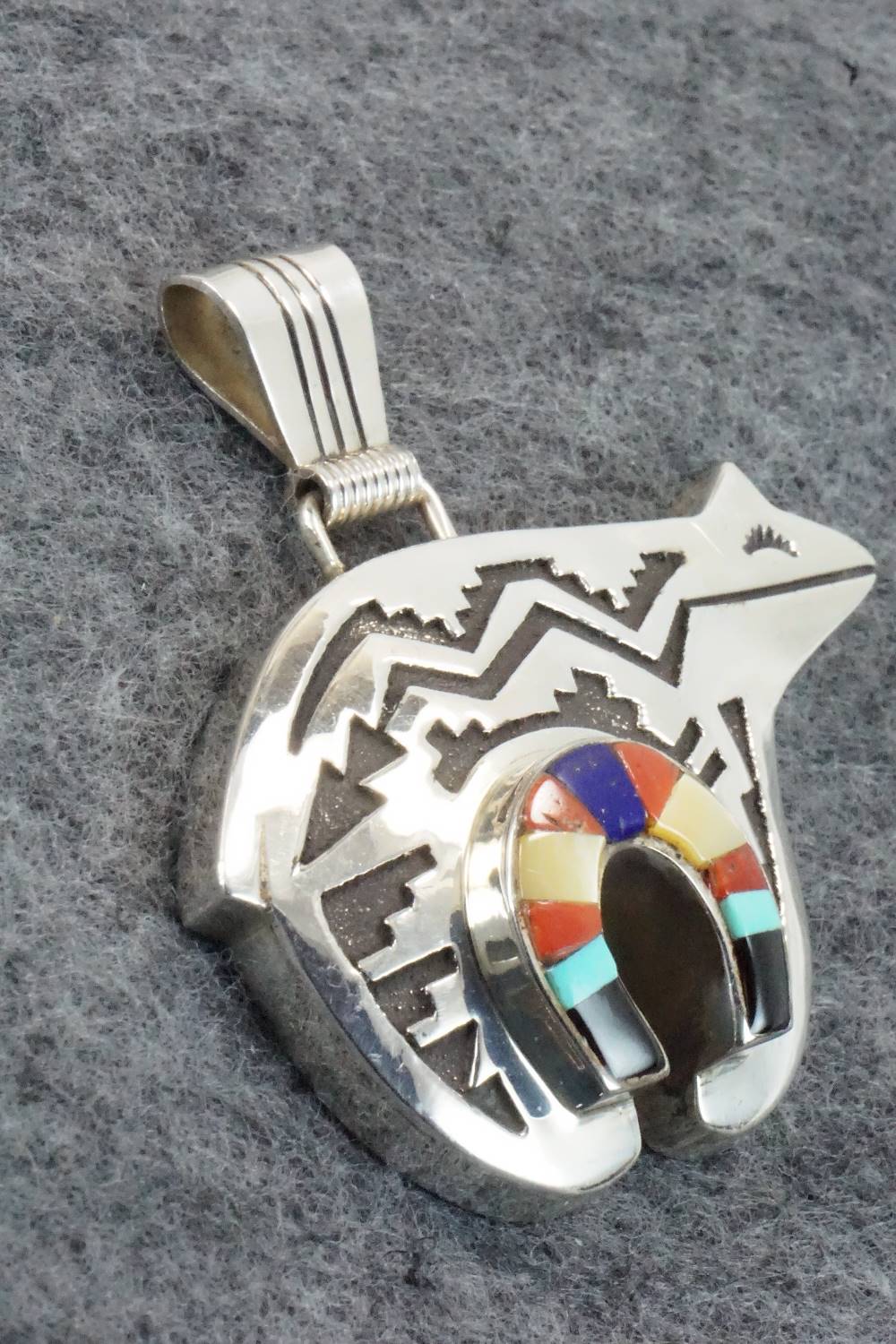 Multi Stone and Sterling Silver Pendant - Richard Singer