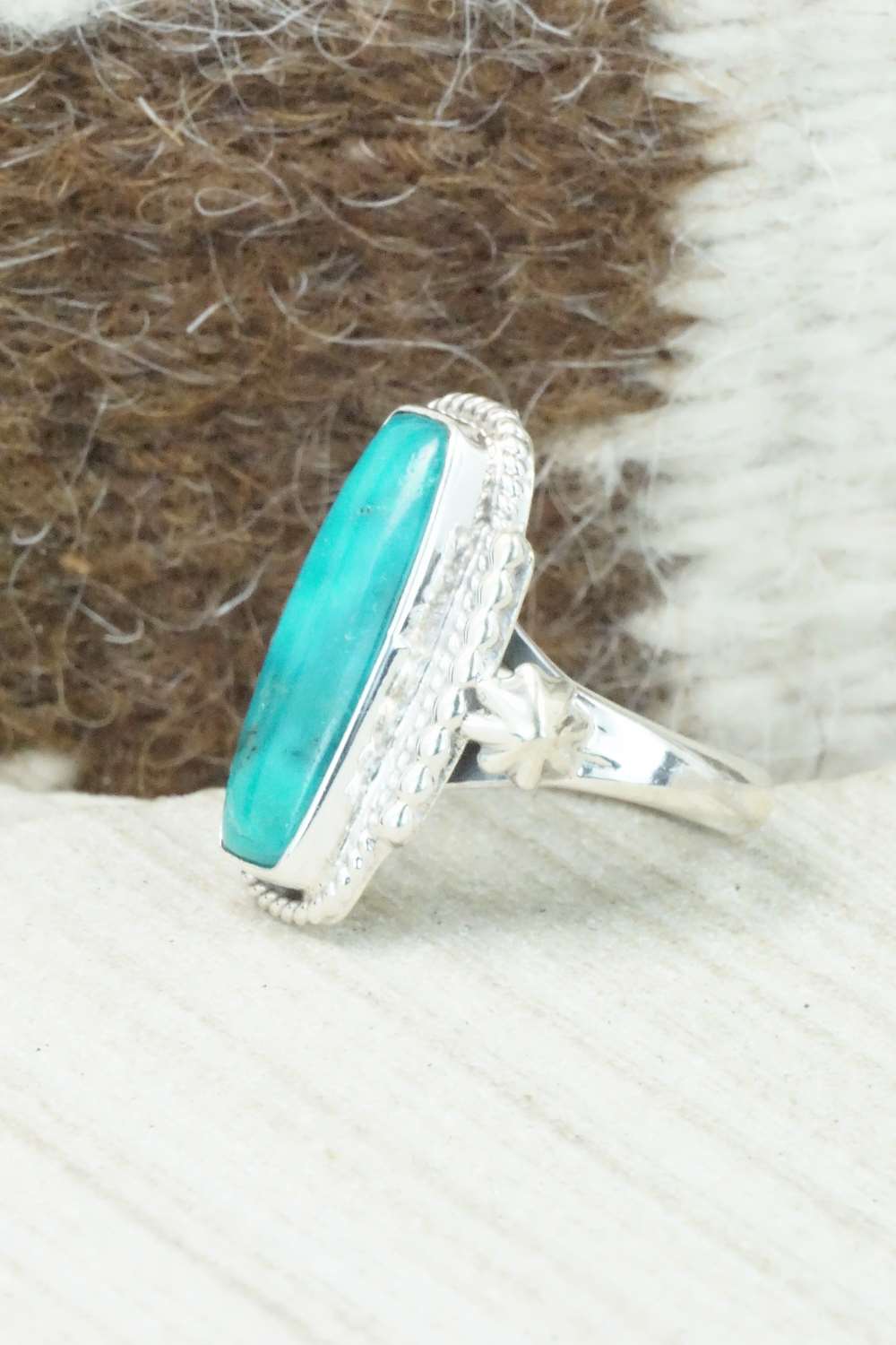 Turquoise & Sterling Silver Ring - Bobby Platero - Size 5.5