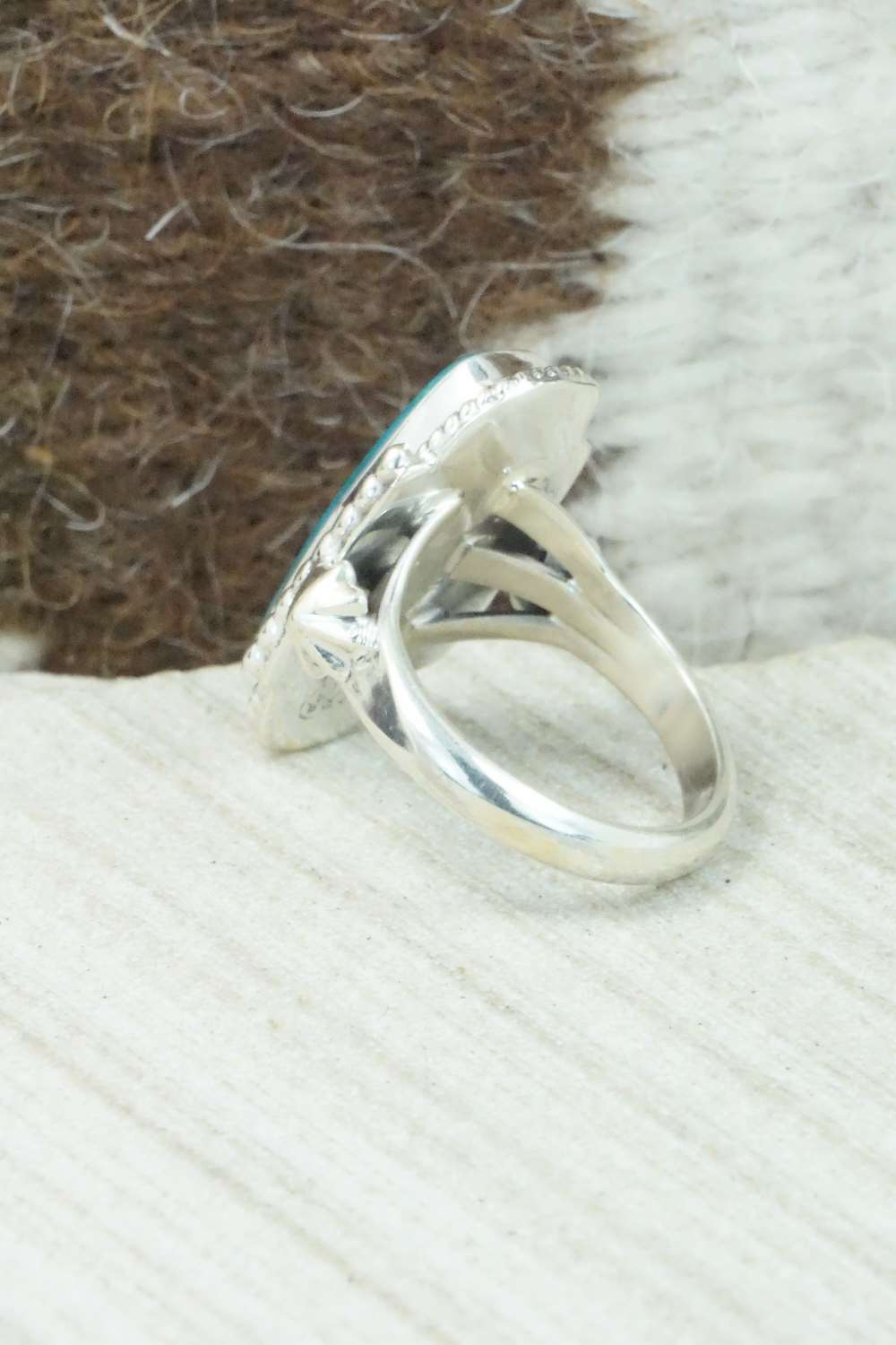 Turquoise & Sterling Silver Ring - Bobby Platero - Size 5.5