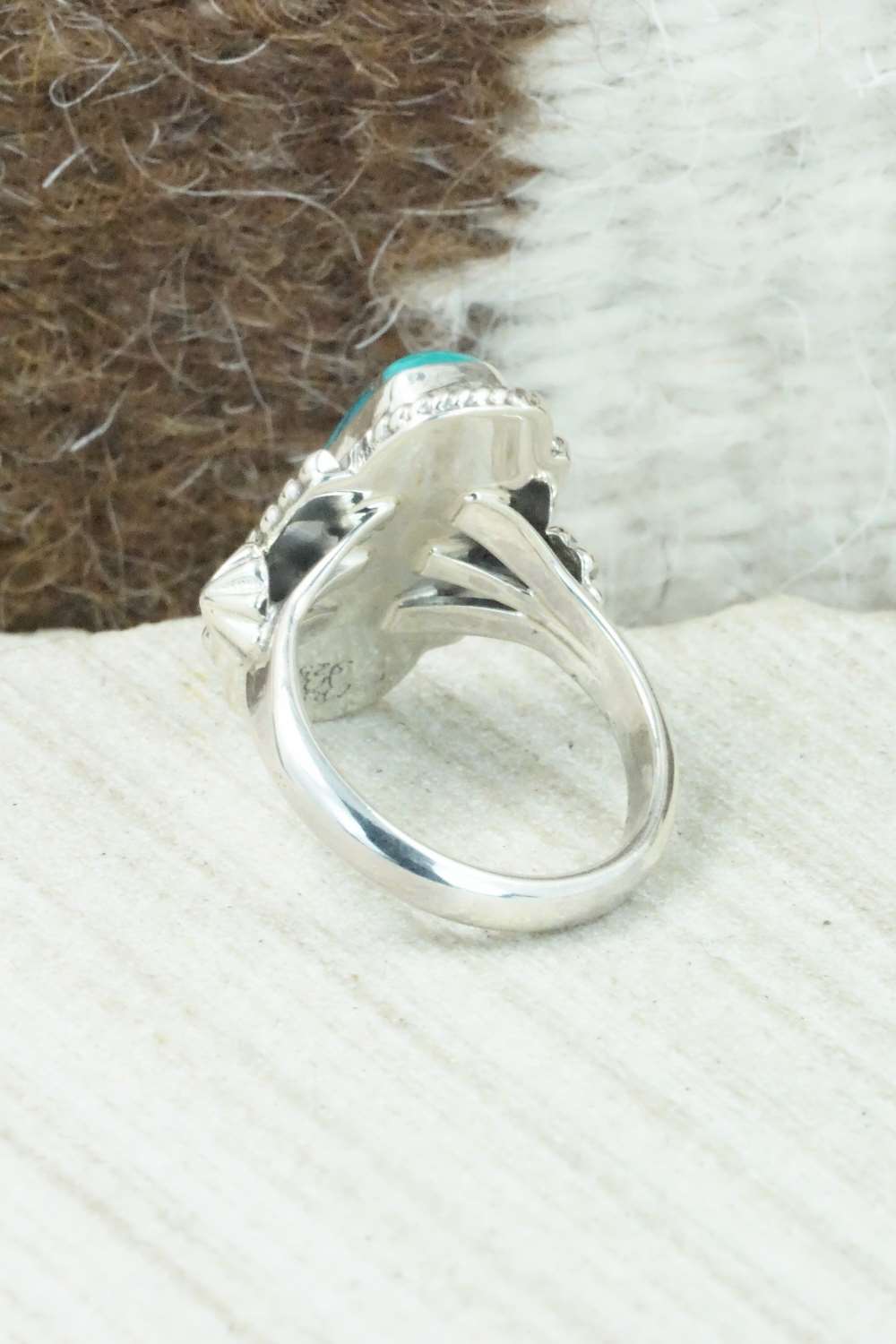 Turquoise & Sterling Silver Ring - Bobby Platero - Size 5.75