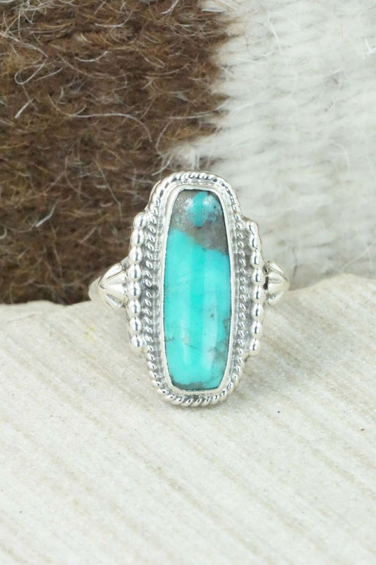 Turquoise & Sterling Silver Ring - Bobby Platero - Size 6.5