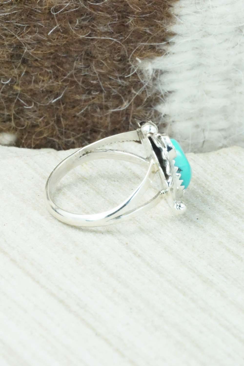 Turquoise & Sterling Silver Ring - Roberta Begay - Size 7.25