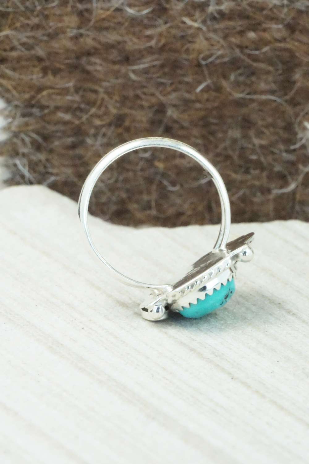 Turquoise & Sterling Silver Ring - Roberta Begay - Size 7.25