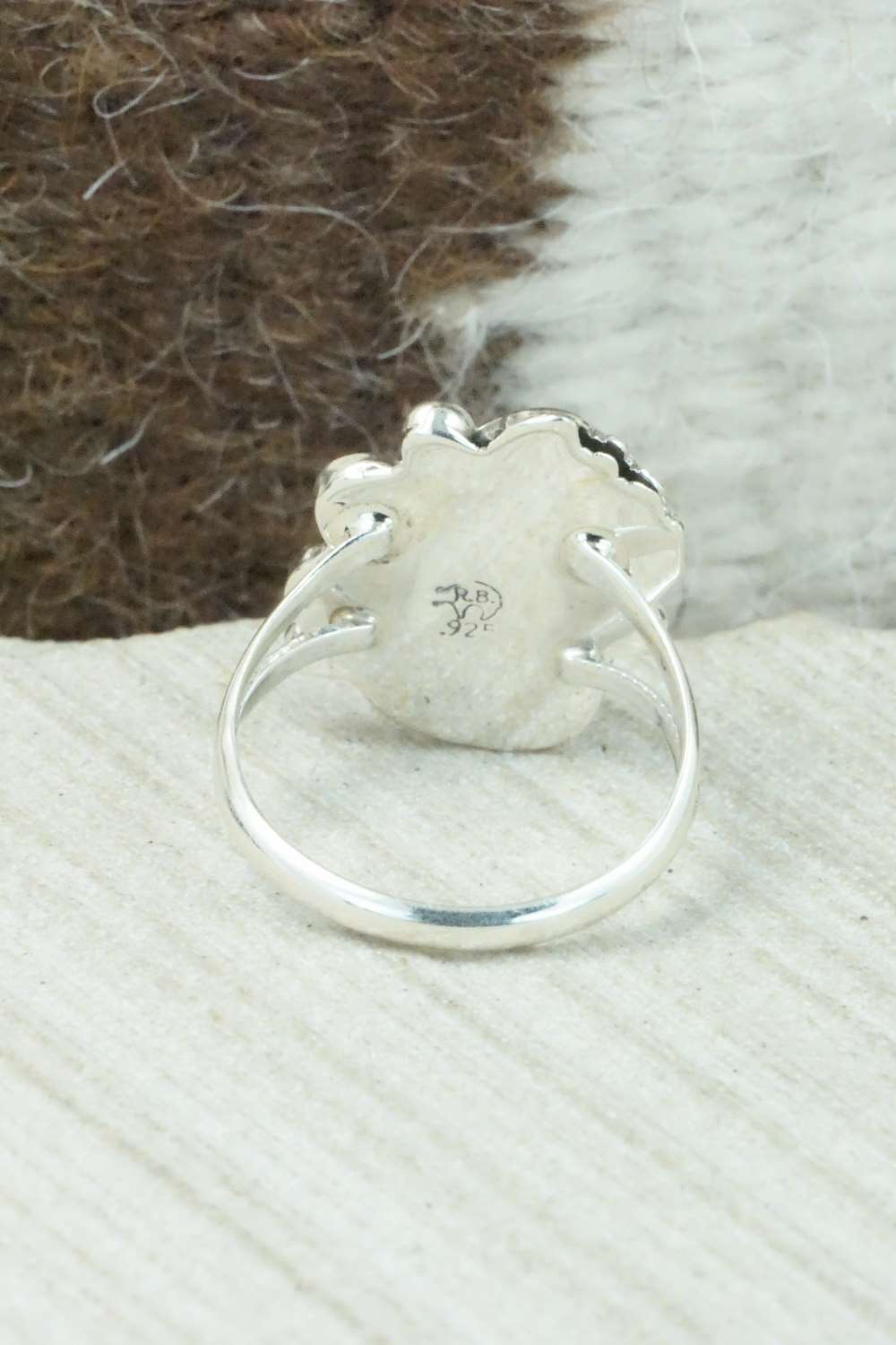 Turquoise & Sterling Silver Ring - Roberta Begay - Size 8.25
