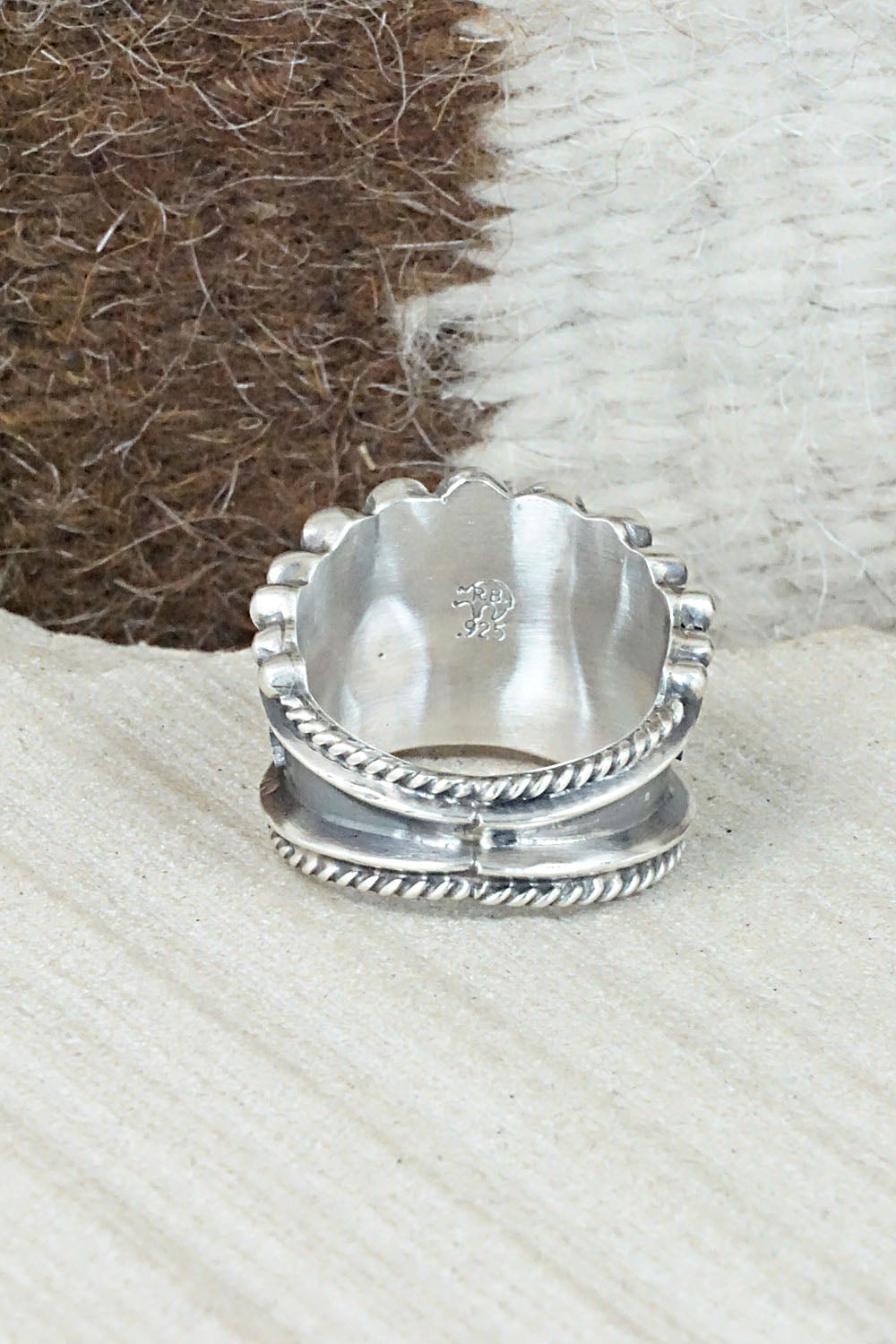 Turquoise & Sterling Silver Ring - Tom Lewis - Size 8