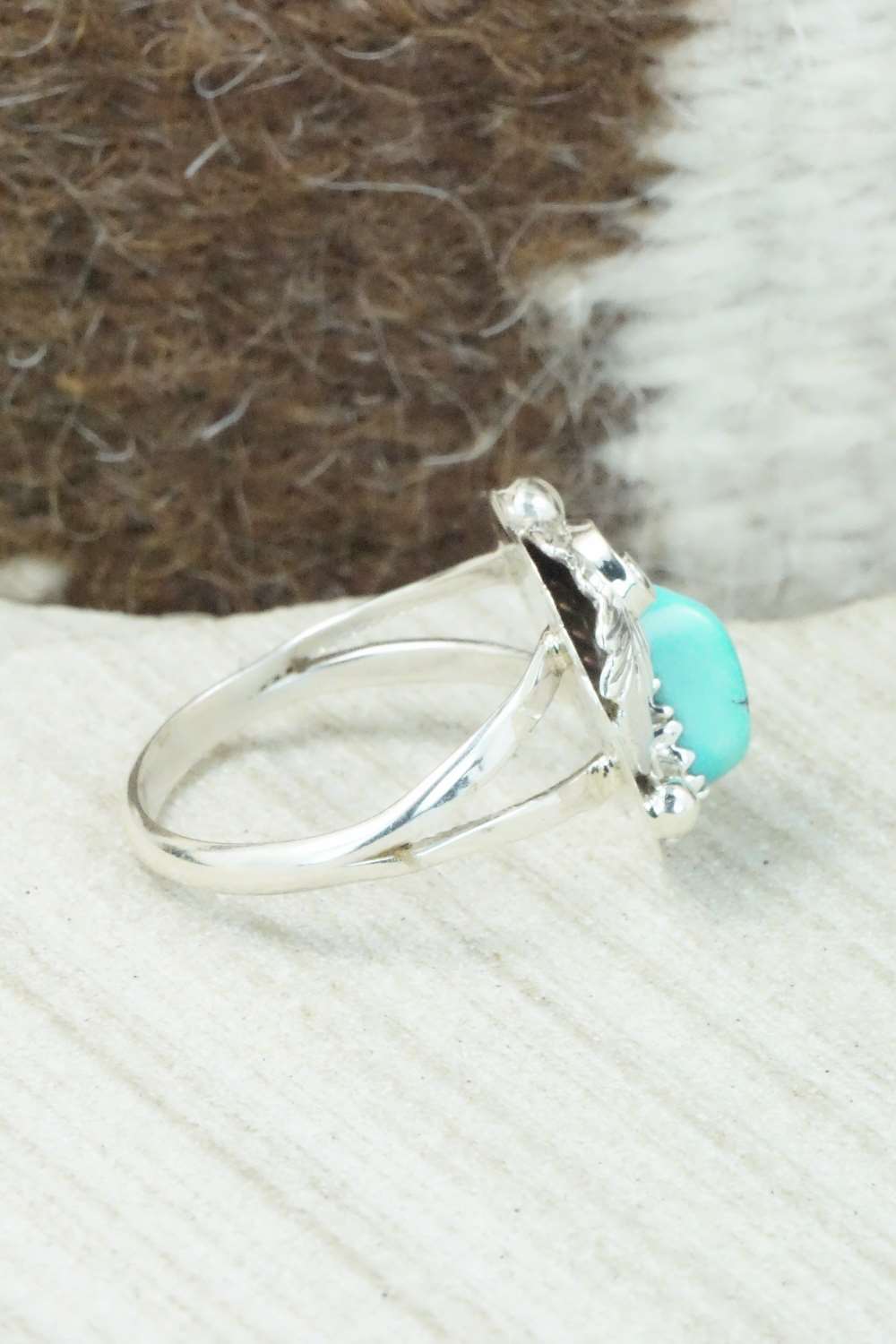 Turquoise & Sterling Silver Ring - Roberta Begay - Size 9
