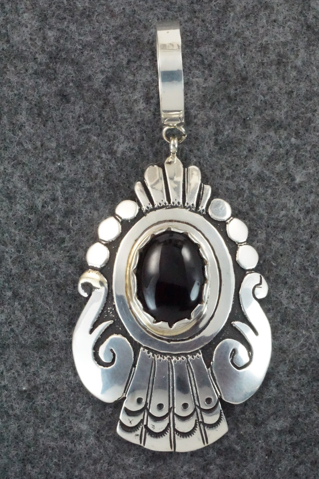 Onyx & Sterling Silver Pendant - Rosita Singer