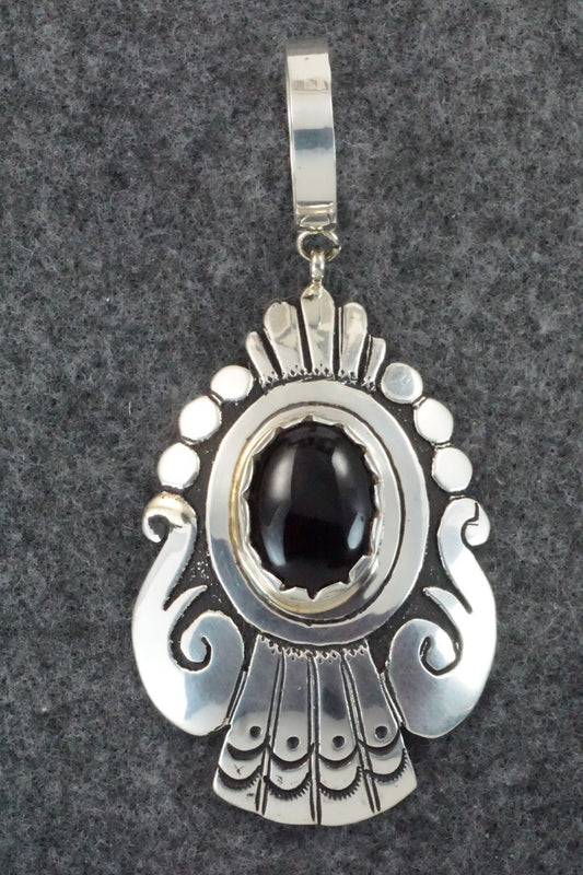 Onyx & Sterling Silver Pendant - Rosita Singer