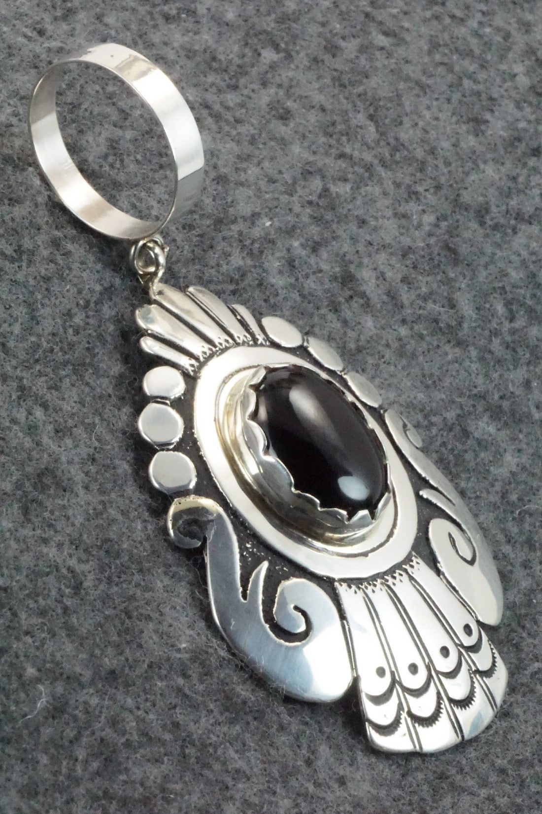 Onyx & Sterling Silver Pendant - Rosita Singer