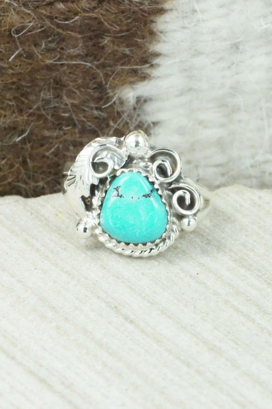 Turquoise & Sterling Silver Ring - Roberta Begay - Size 8.5