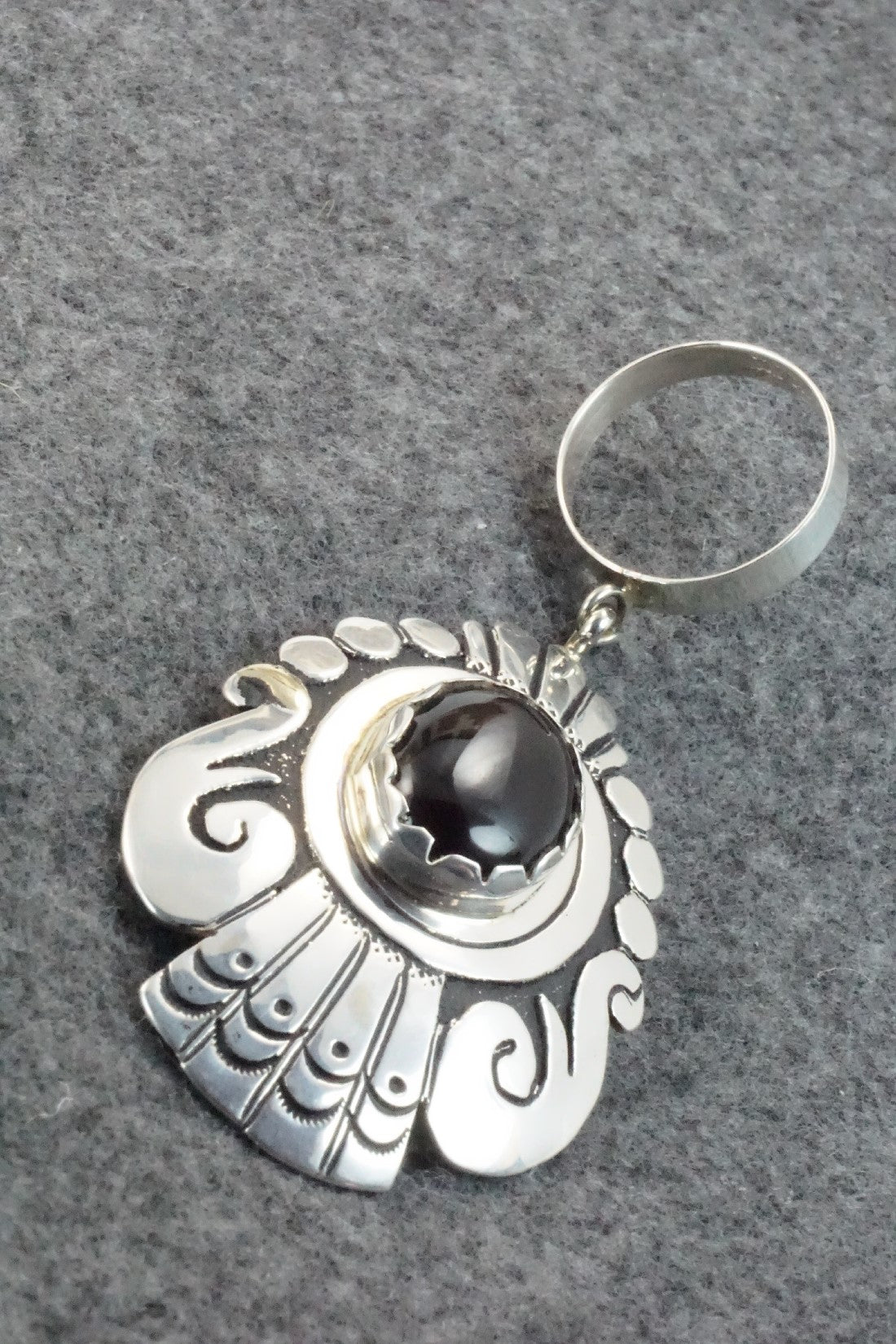 Onyx & Sterling Silver Pendant - Rosita Singer
