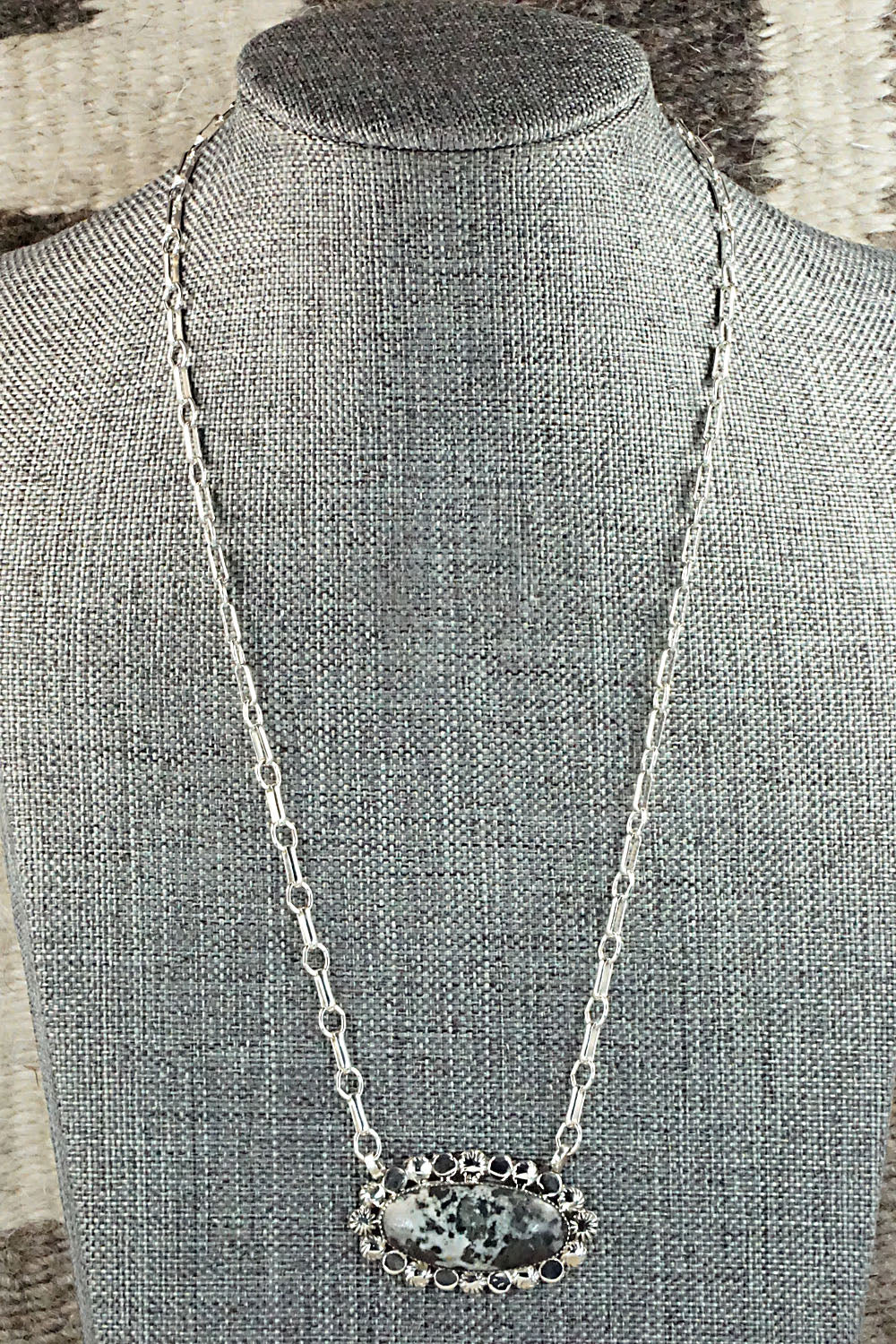 White Buffalo & Sterling Silver Necklace - Gregg Yazzie