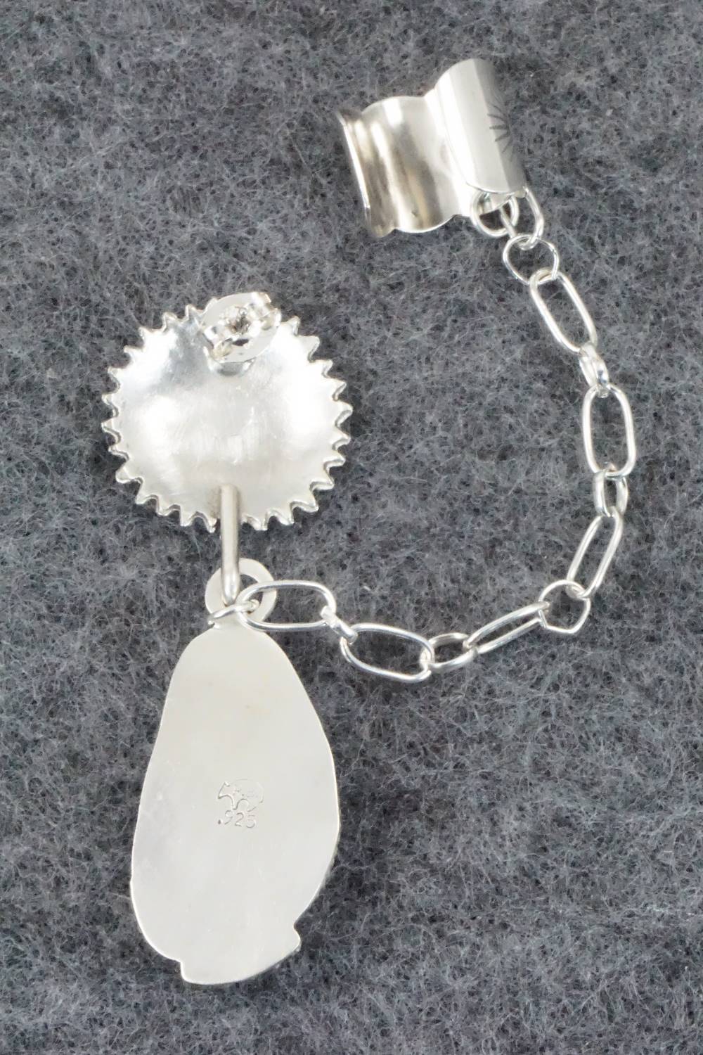 Spiny Oyster & Sterling Silver Earring Cuff Chain - Verley Betone