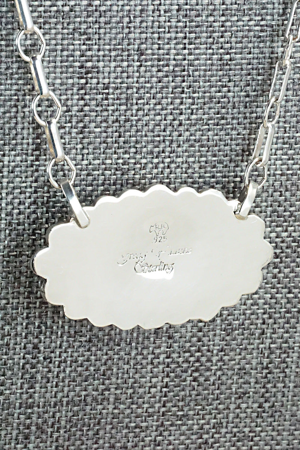 White Buffalo & Sterling Silver Necklace - Gregg Yazzie